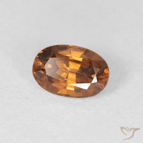 Zircão Laranja Profundo Natural 0.84ct, oval, VVS-VS