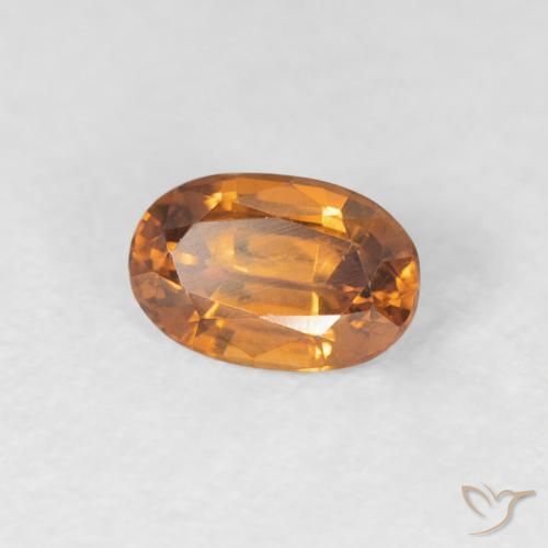Zircão Laranja Profundo Natural 0.75ct, oval, VVS