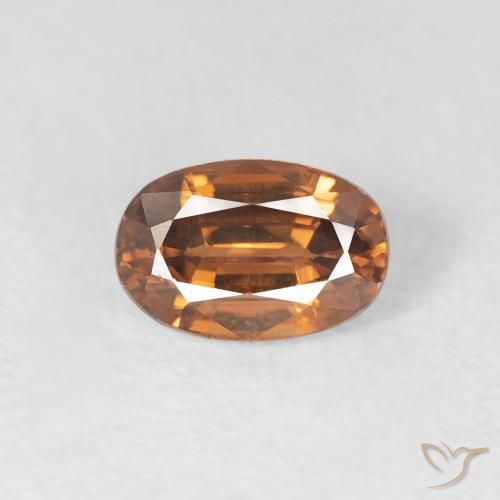 0.86ct Natural Laranja Médio Zircão, oval, VVS
