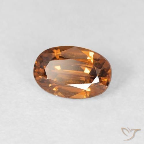 Zircão Laranja Médio Natural 0.86ct, oval, VVS