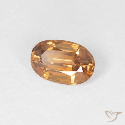 Zircão Laranja Médio Natural 0.64ct, oval, VVS
