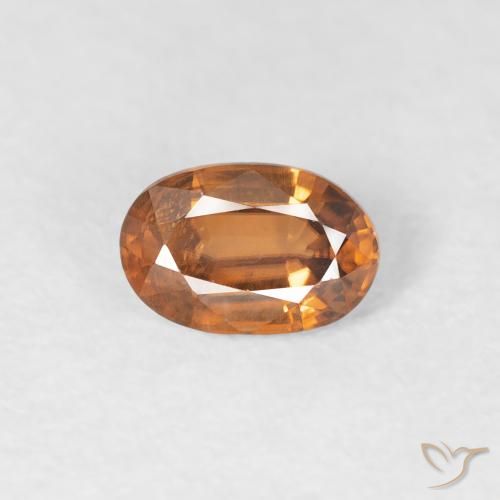 0.70ct Natural laranja marrom Zircão, oval, VVS