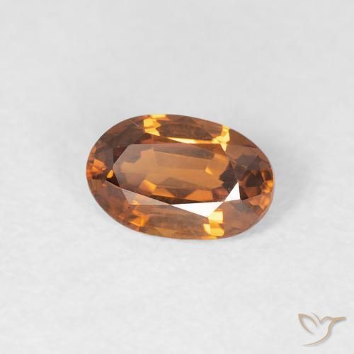 Zircão Laranja Médio Natural 0.67ct, oval, VVS