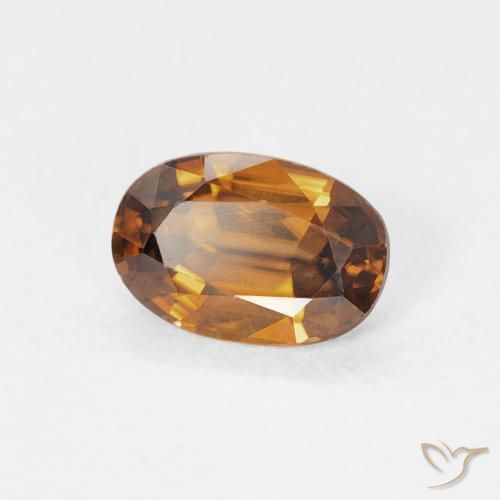 Zircão Medium Dark-Orange Natural 0.75ct, oval, VVS