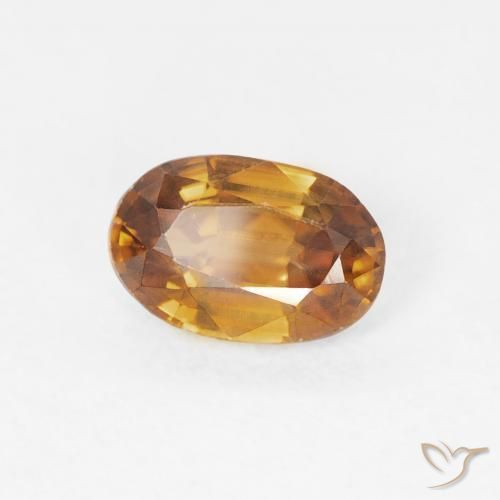 Zircão Laranja Médio Natural 0.72ct, oval, VVS