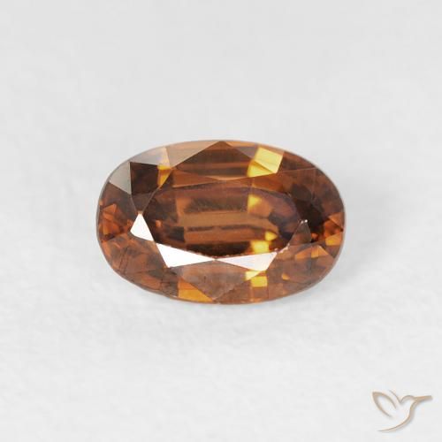 0.81ct Natural Laranja acastanhado Zircão, oval, VVS