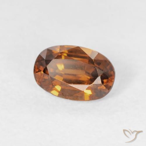 Zircão Laranja acastanhado Natural 0.81ct, oval, VVS