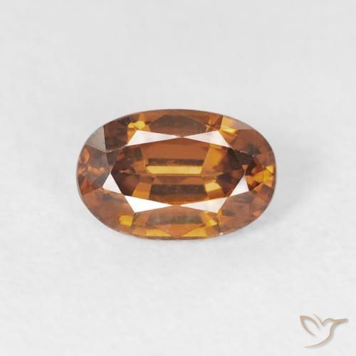 0.76ct Natural terra laranja Zircão, oval, VVS