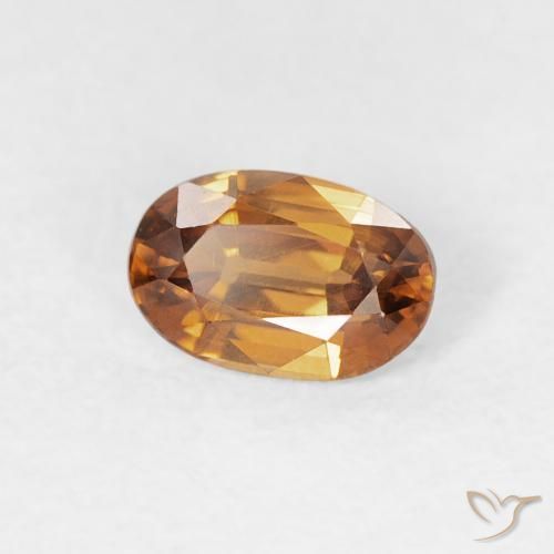 Zircão Laranja Médio Natural 0.74ct, oval, VVS