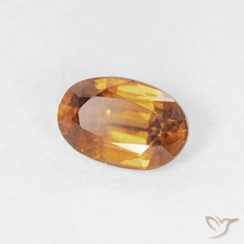 Zircão laranja marrom Natural 0.69ct, oval, VVS