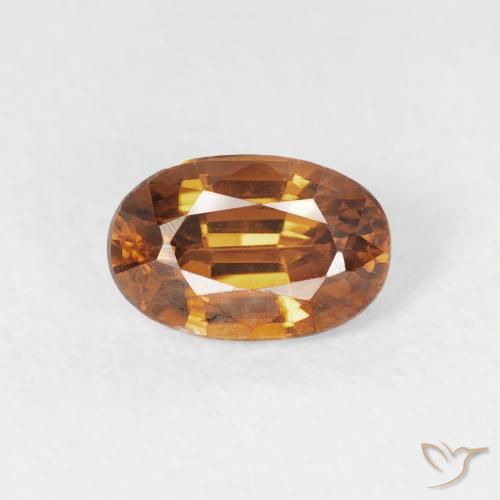 0.84ct Natural Laranja Médio Zircão, oval, VVS