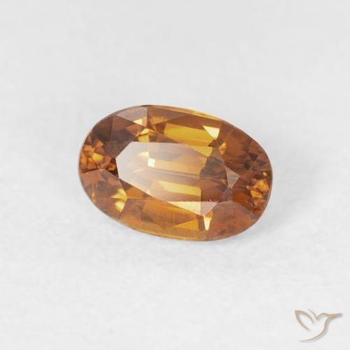 Zircão Laranja Médio Natural 0.84ct, oval, VVS
