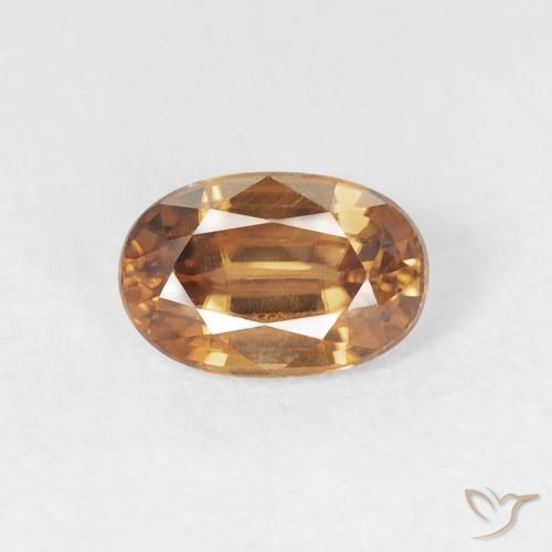 0.80ct Natural laranja marrom Zircão, oval, VVS