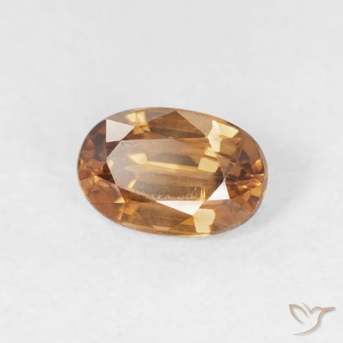 Zircão laranja marrom Natural 0.80ct, oval, VVS