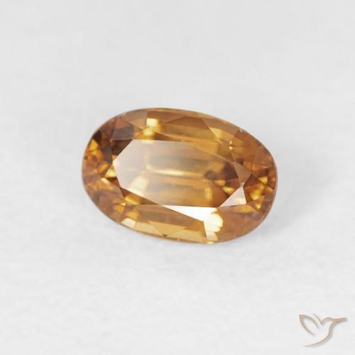 Zircão laranja marrom Natural 0.83ct, oval, VVS