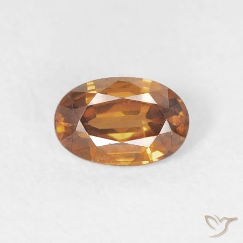 0.71ct Natural laranja marrom Zircão, oval, VVS
