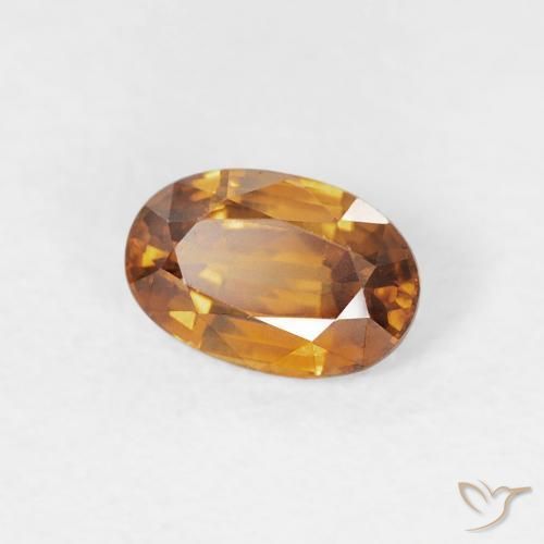 Zircão laranja marrom Natural 0.71ct, oval, VVS