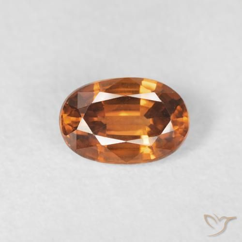 0.76ct Natural Medium Dark-Orange Zircão, oval, VVS