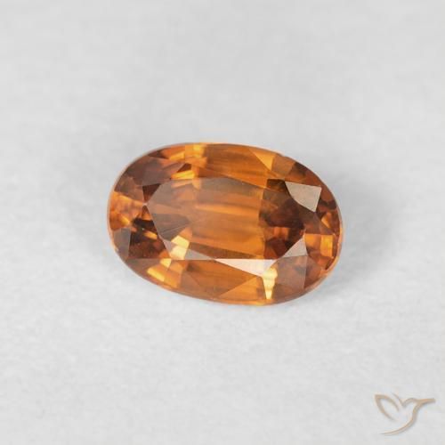 Zircão Medium Dark-Orange Natural 0.76ct, oval, VVS