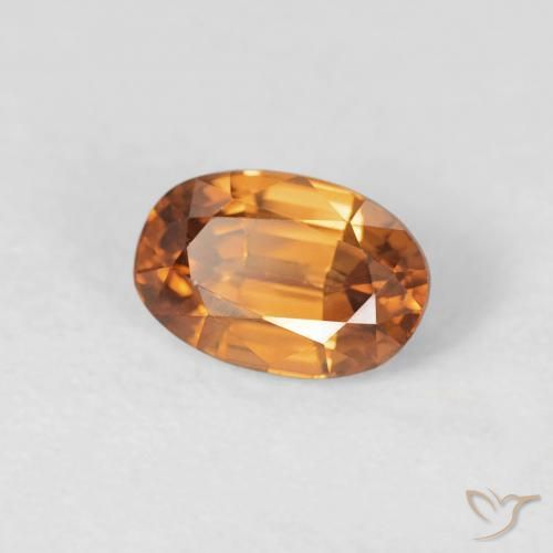 Zircão Laranja Médio Natural 0.85ct, oval, VVS