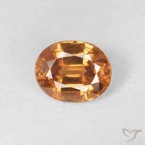 1.00ct Natural Laranja Médio Zircão, oval, VS