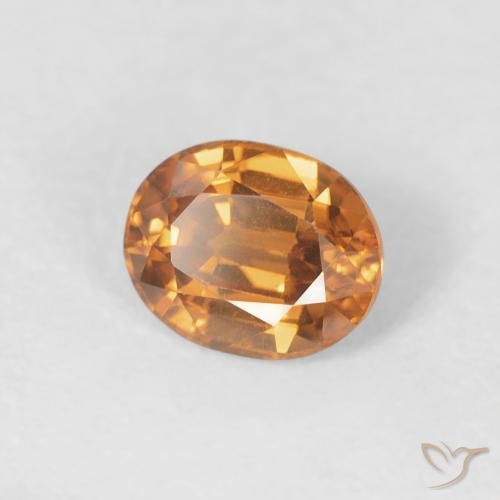 Zircão Laranja Médio Natural 1.00ct, oval, VS