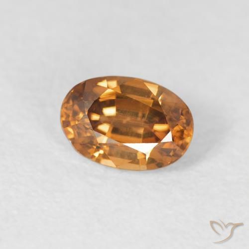 Zircão Laranja Médio Natural 0.91ct, oval, VVS-VS