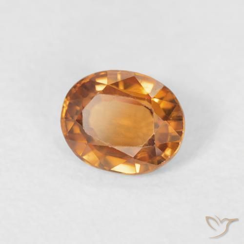 Zircão Laranja Profundo Natural 0.86ct, oval, VVS-VS