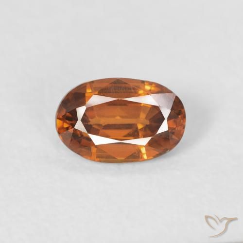 0.68ct Natural Medium Dark-Orange Zircão, oval, VVS-VS