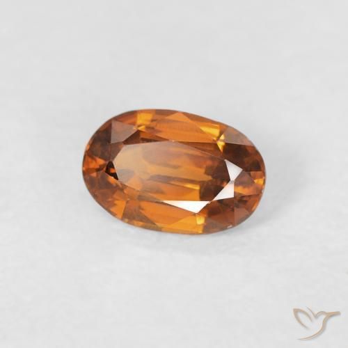 Zircão Medium Dark-Orange Natural 0.68ct, oval, VVS-VS