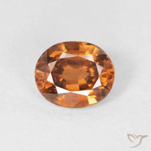 1.05ct Natural Laranja Profundo Zircão, oval, VVS-VS