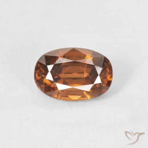 0.93ct Natural terra laranja Zircão, oval, VVS-VS