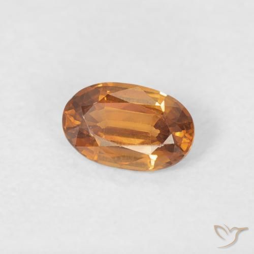 Zircão Laranja Médio Natural 0.63ct, oval, VVS-VS