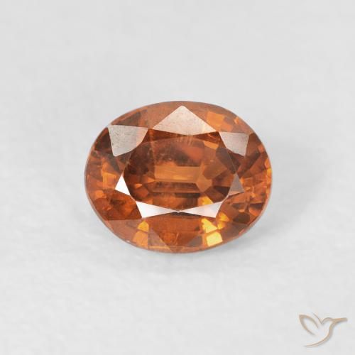 1.00ct Natural Laranja Médio Zircão, oval, VVS-VS