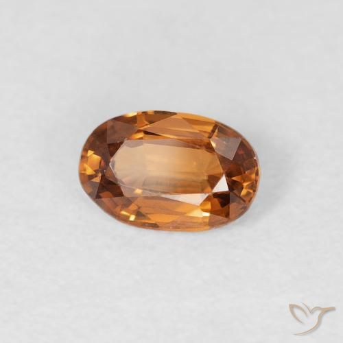 Zircão Laranja acastanhado Natural 0.66ct, oval, VVS