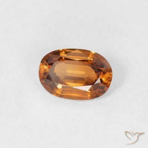 Zircão Laranja acastanhado Natural 0.55ct, oval, VVS