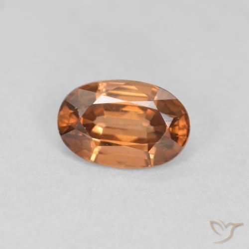 Zircão Laranja Profundo Natural 0.69ct, oval, VVS-VS