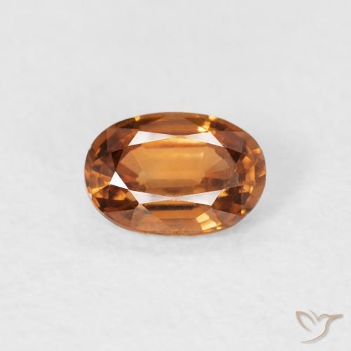 0.66ct Natural Laranja Médio Zircão, oval, VVS-VS