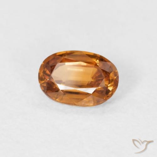 Zircão Laranja Médio Natural 0.66ct, oval, VVS-VS