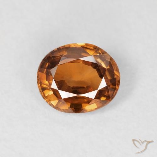 0.92ct Natural terra laranja Zircão, oval, VVS-VS