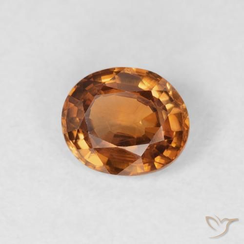 Zircão terra laranja Natural 0.92ct, oval, VVS-VS