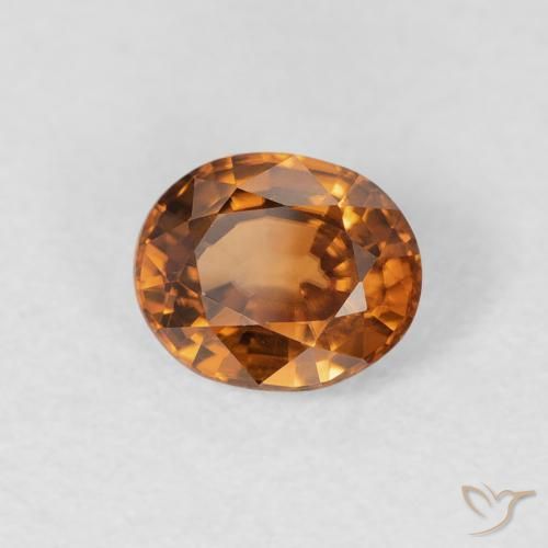 Zircão Laranja Profundo Natural 0.94ct, oval, VVS