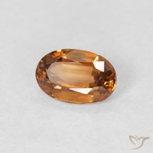 Zircão Laranja Médio Natural 0.73ct, oval, VVS