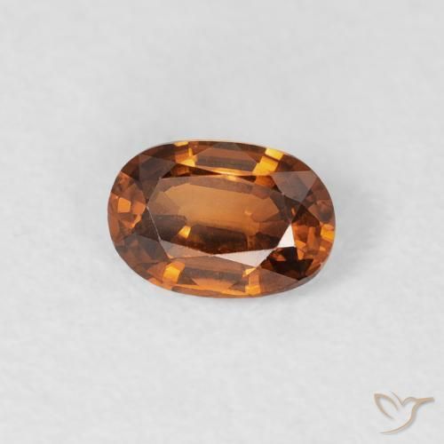 Zircão Laranja Profundo Natural 0.64ct, oval, VVS