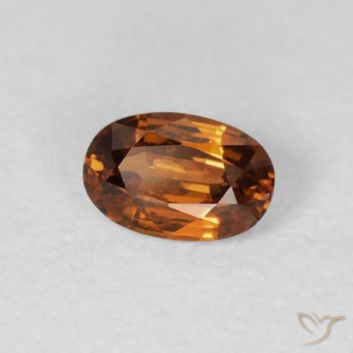 Zircão Medium Dark-Orange Natural 0.73ct, oval, VVS-VS