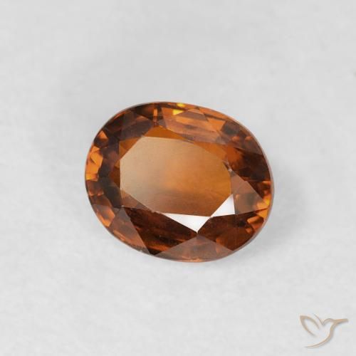 Zircão Medium Dark-Orange Natural 0.98ct, oval, VVS-VS