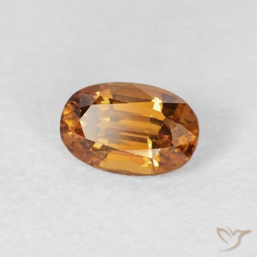 Zircão terra laranja Natural 0.84ct, oval, VVS