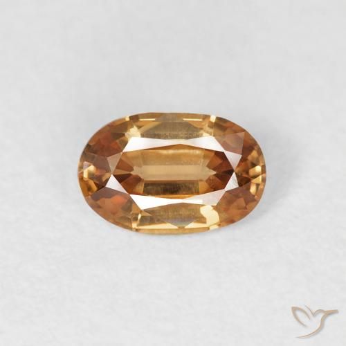 0.65ct Natural Laranja Médio Zircão, oval, VVS-VS