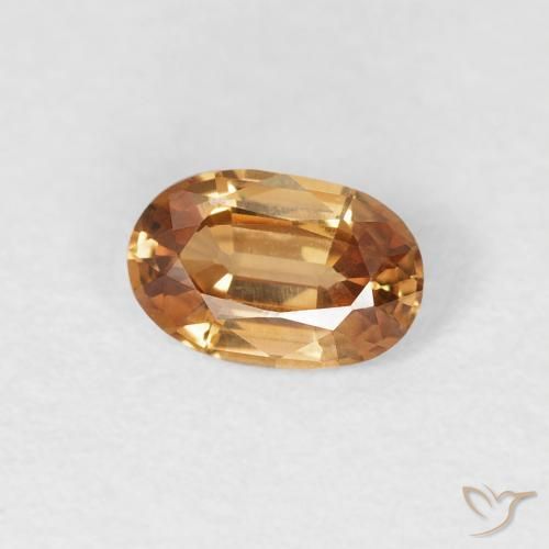 Zircão Laranja Médio Natural 0.65ct, oval, VVS-VS