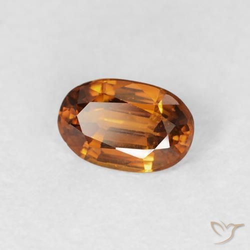Zircão Laranja Profundo Natural 0.70ct, oval, VS